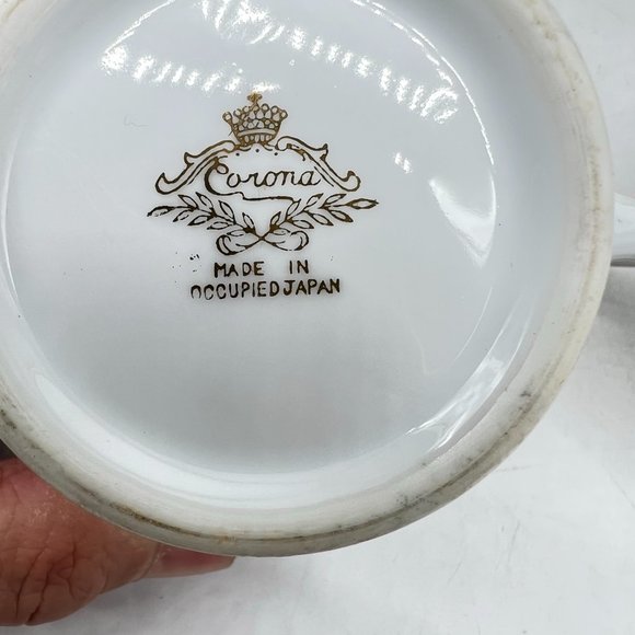 21 Pc Occupied Japan Tea Set Made 45-52 By Corona Large Floral Vintage Hand Pain - Picture 12 of 16